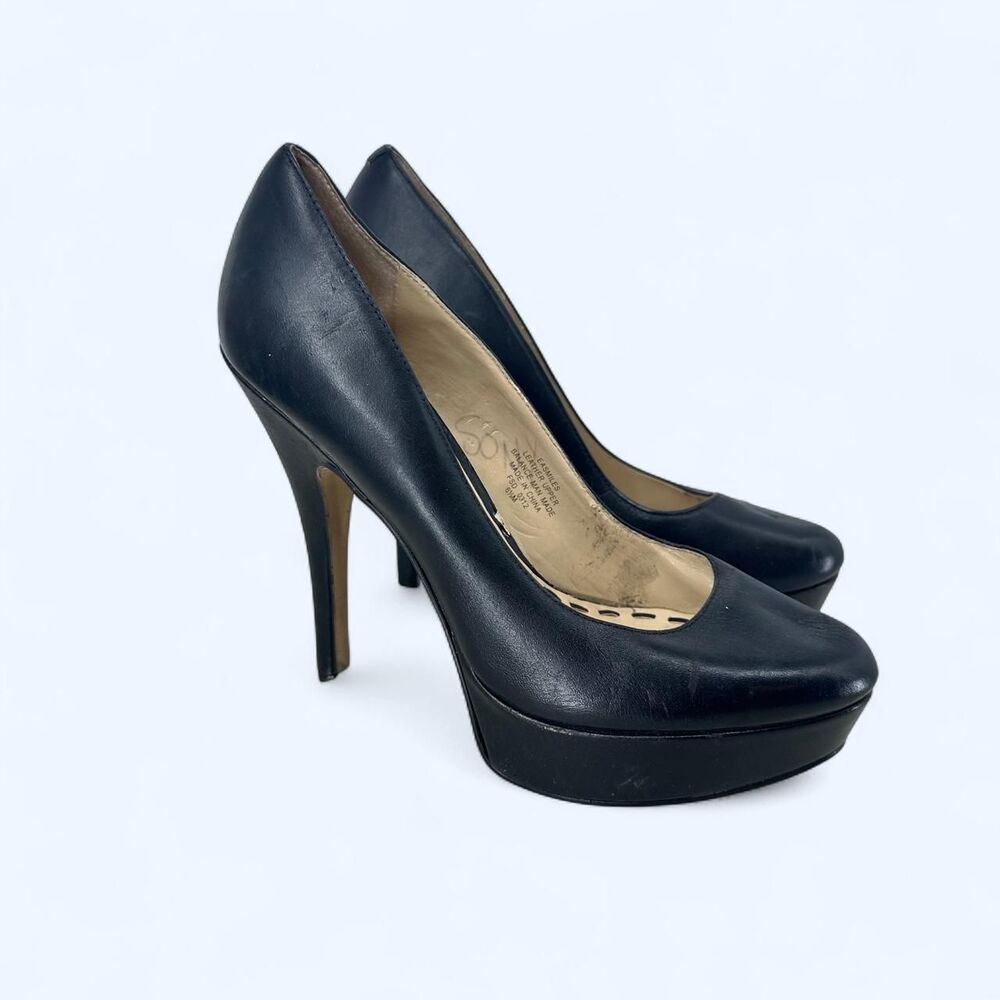 Black Leather Platform Pump Sky High Stiletto Clubwear Heel